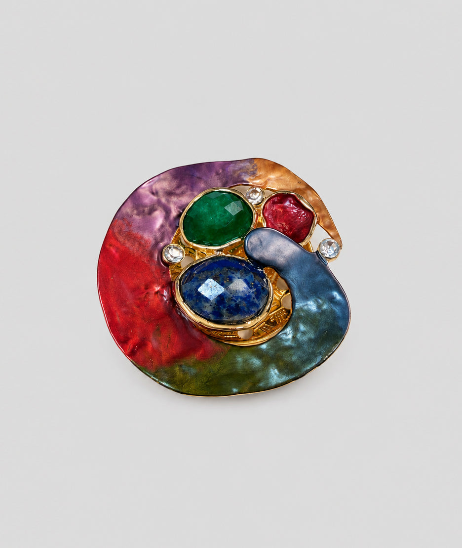 Broche cœur artistique - multi