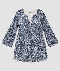 Blouse Carlos fluide à motif léopard - bleu