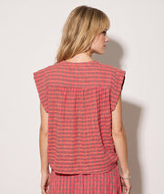 T-shirt Caro rose à carreaux dos — marque Carnaby