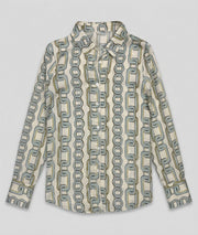 Chemise Erika à motif chaîne vert face