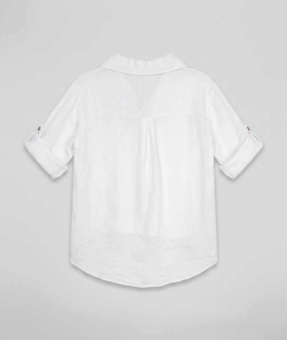 Chemise Evy en lin face arrière - blanc