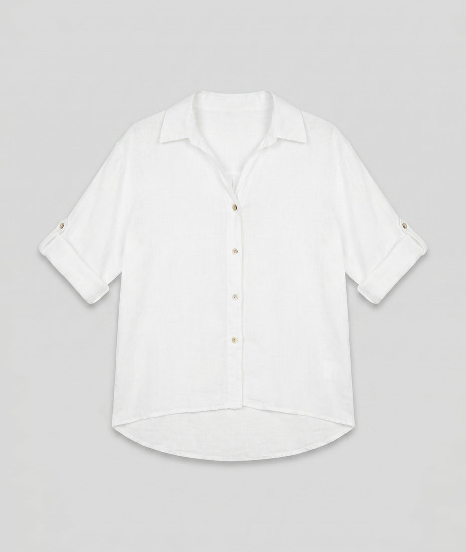 Chemise Evy en lin avant - blanc