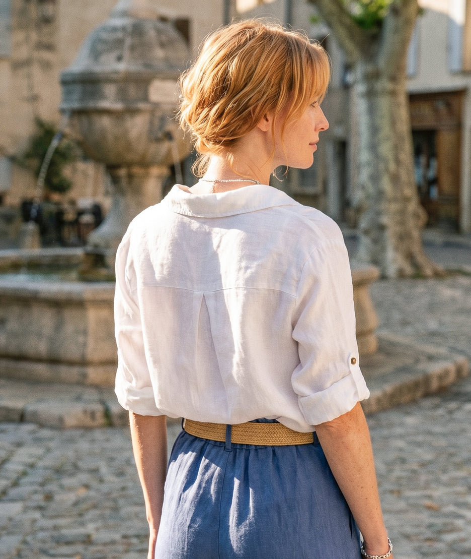 Chemise Evy en lin face arrière - blanc