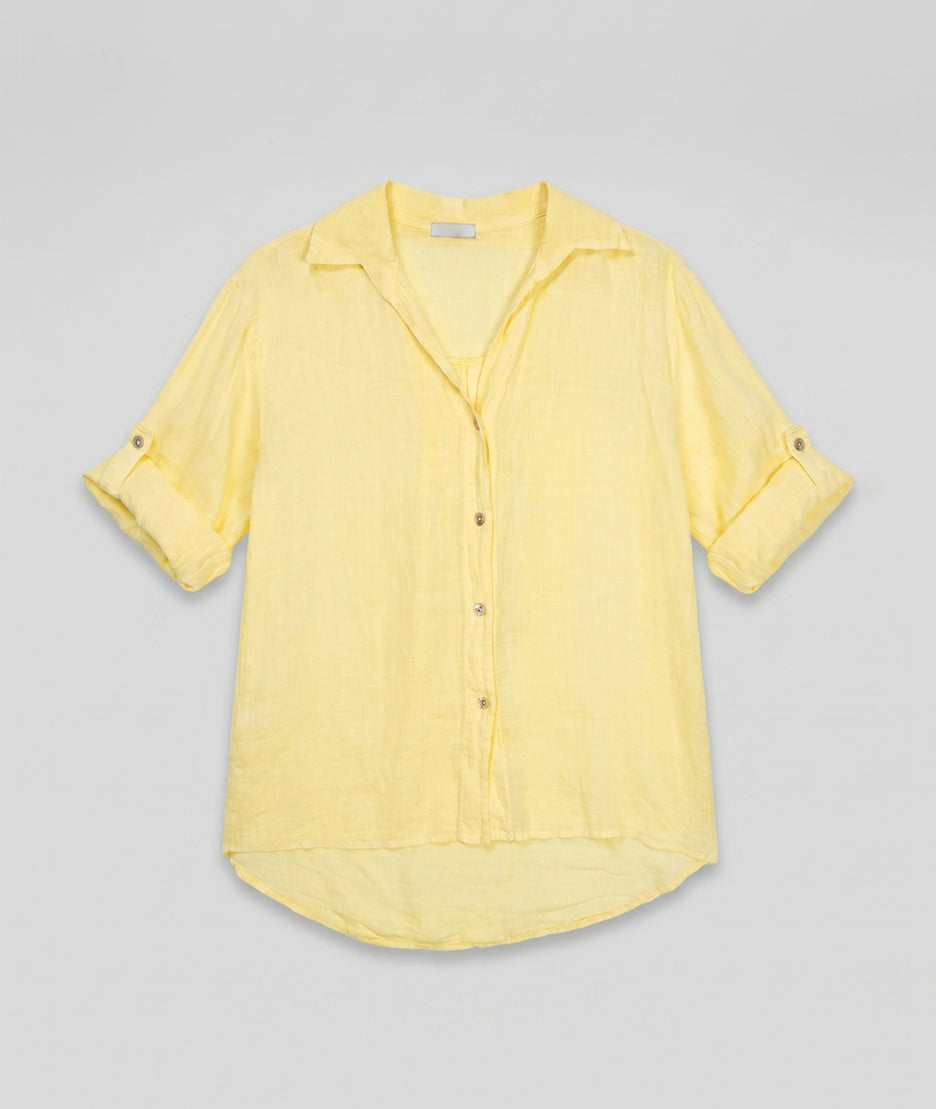 Chemise Evy en lin - jaune