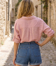 Chemise Evy rose face arrière — marque Carnaby