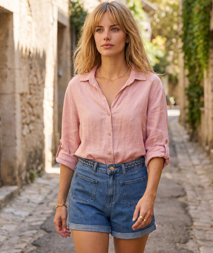Chemise Evy rose face — marque Carnaby
