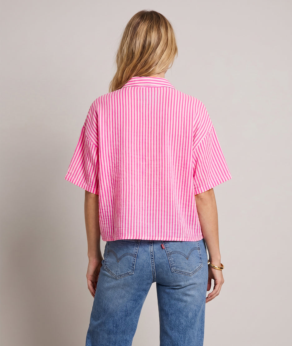 Chemise Fanny à rayures rose dos