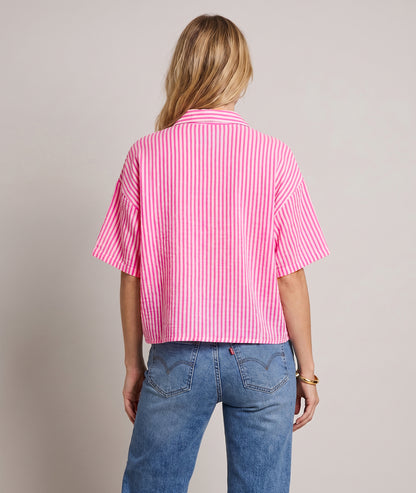 Chemise Fanny à rayures rose dos
