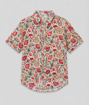 Chemise Florane fleurie manches courtes légère - rouge