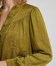 Chemise Good anis effet satin avec col mao — marque Carnaby