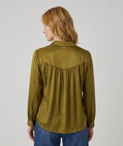 Chemise Good anis effet satin avec col mao — marque Carnaby