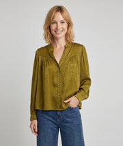 Chemise Good anis effet satin avec col mao — marque Carnaby