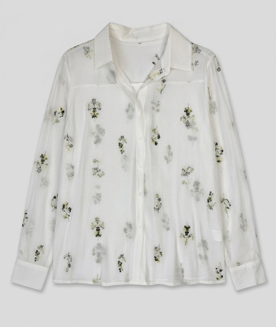chemise fluide broderies femme Isis face