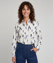 Chemise Justine écrue en coton avec motif floral — marque Carnaby