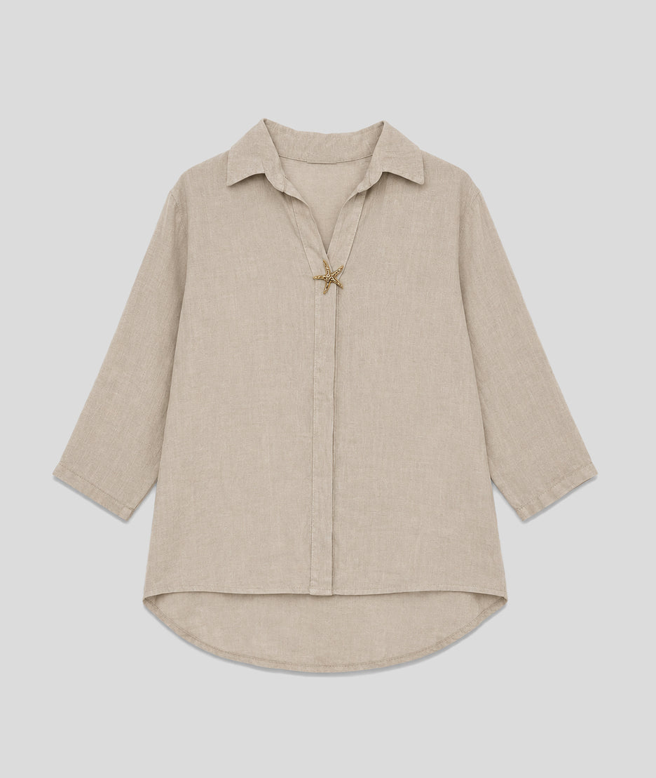 Chemise Mona beige face — marque Carnaby