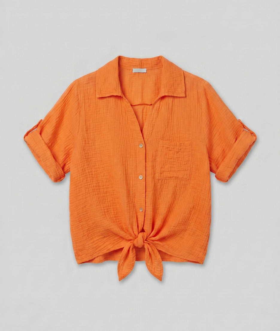 Chemise Nolane orange face — marque Carnaby