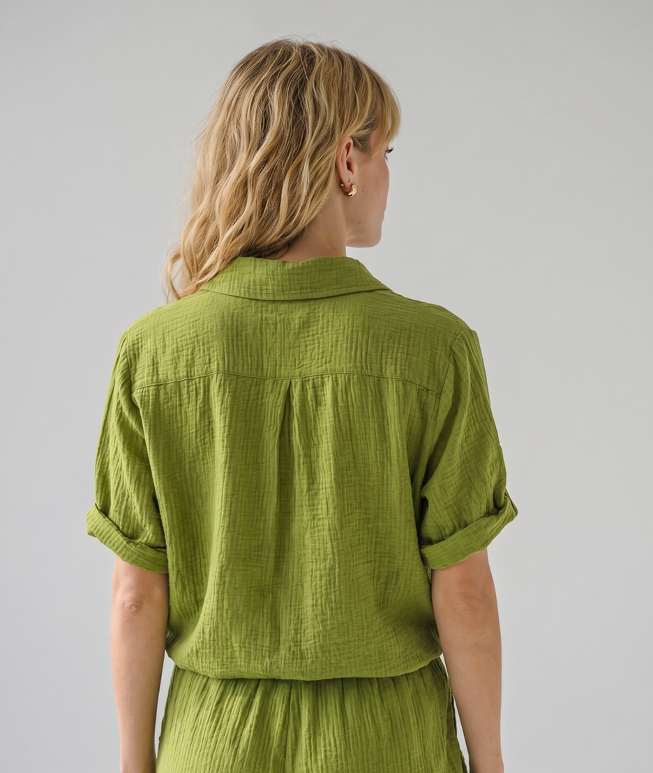 Chemise Nolane vert olive dos — marque Carnaby