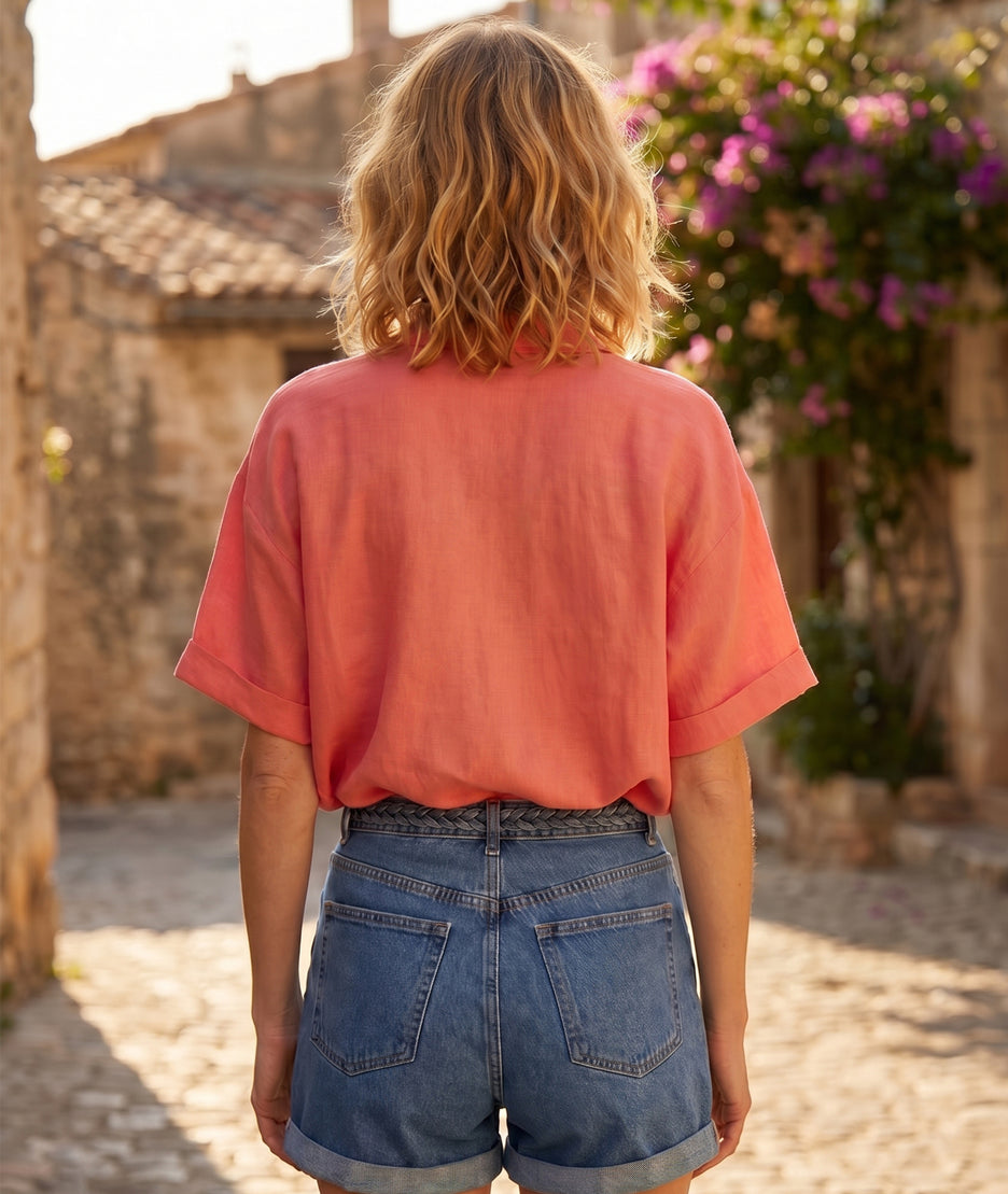 Chemise Vanessa corail dos — marque Carnaby