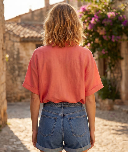 Chemise Vanessa corail dos — marque Carnaby