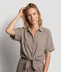 Chemise courte Vanessa à nouer - kaki