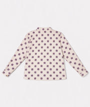 Chemise Violetta à rayures et fleurs - blanc