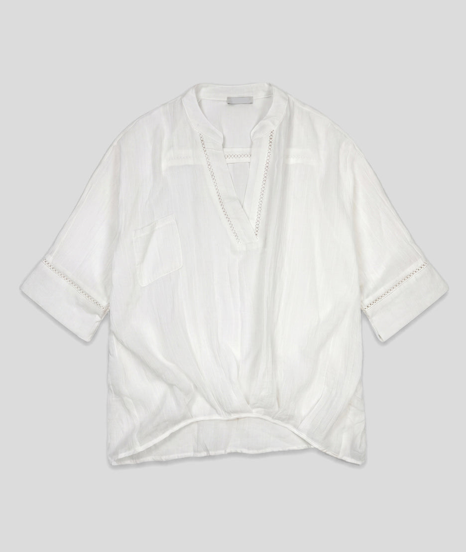 Chemise Ysi ample blanc face