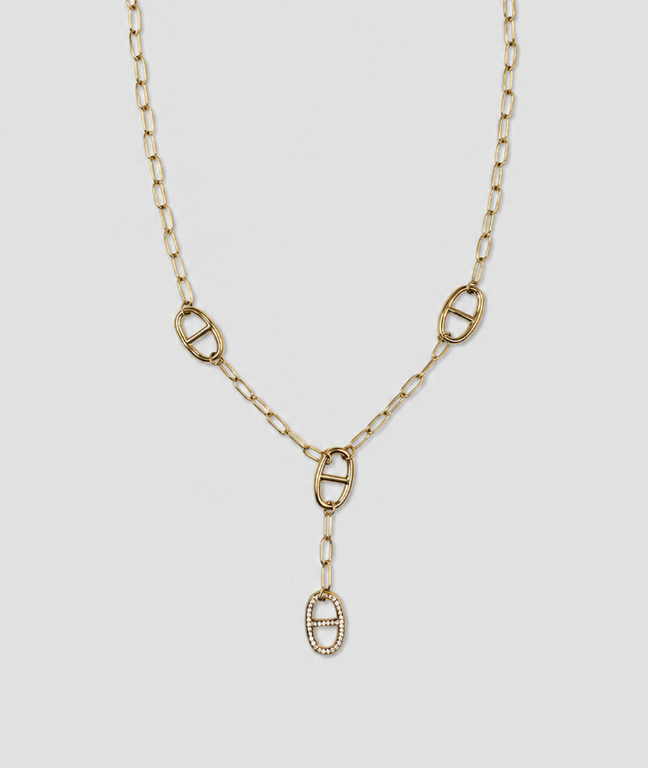 Collier Anna jaune doré à pendentif - Carnaby