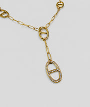 Collier Anna jaune doré détail pendentif strassé - Carnaby