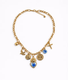 Collier à pendentifs Breloque jaune face