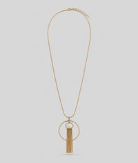 Collier sautoir Frange avec pendentif - jaune