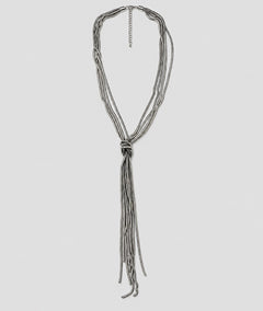 Collier Milla gris argenté en maille serpent - Carnaby