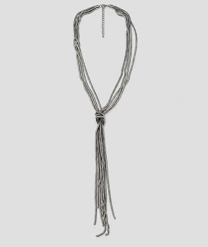 Collier Milla gris argenté en maille serpent - Carnaby