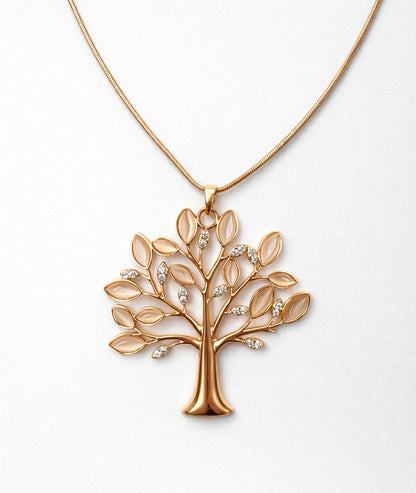 Collier sautoir arbre de Vie jaune détail