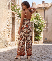 Combinaison Dorita orange dos nu bretelles étoile de mer dorée — Carnaby