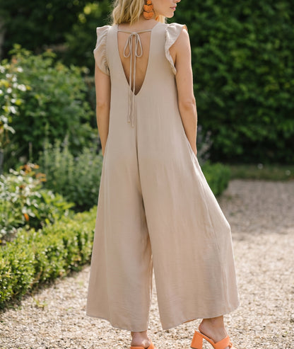 Combinaison Elsa fluide beige dos