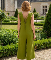 Combinaison Elsa fluide vert olive dos