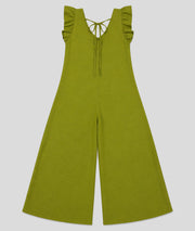 Combinaison Elsa fluide vert olive dos