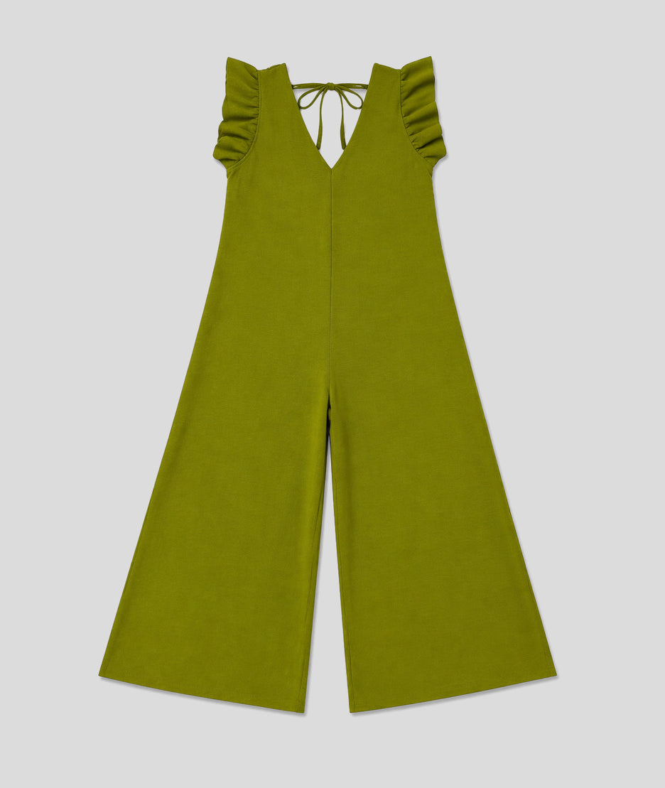 Combinaison Elsa fluide vert olive face