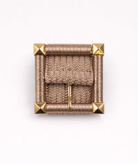 Ceinture Carra tressée boucle carrée - beige