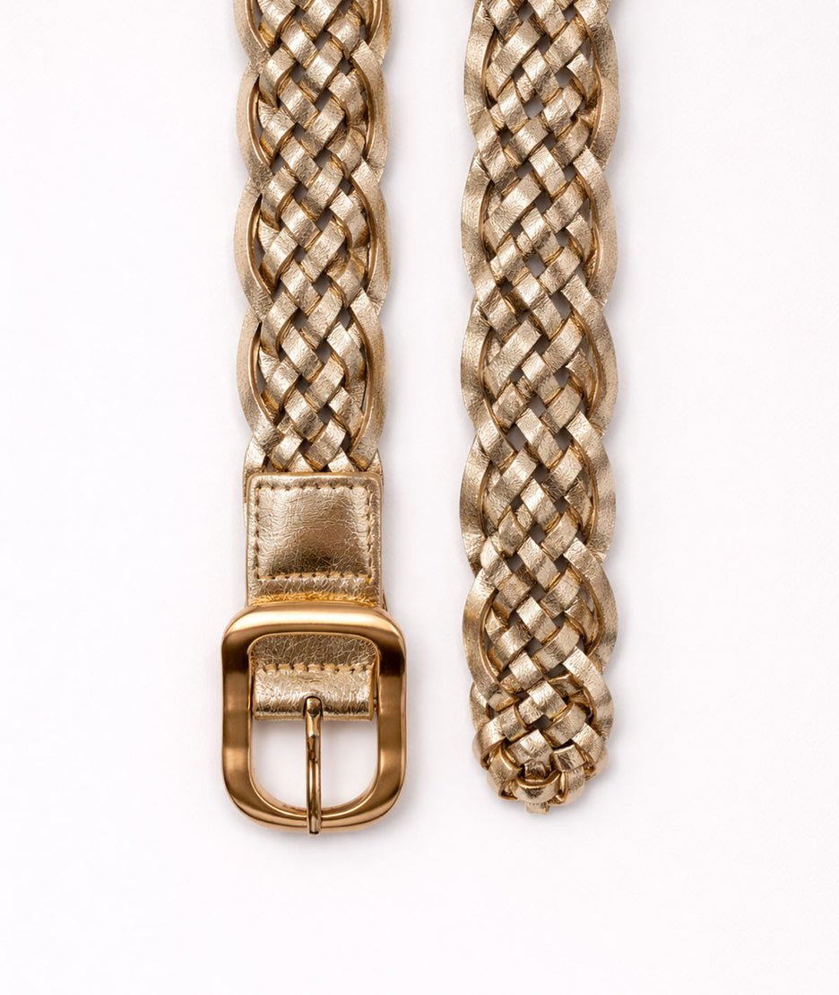 Ceinture tressée dorée Cendrillon face