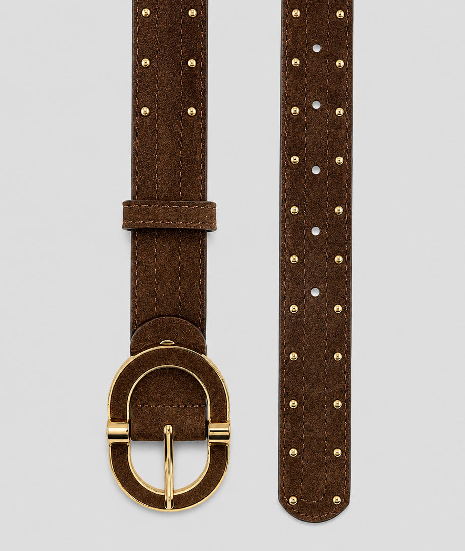 Ceinture cloutée effet daim Clou choco - Carnaby