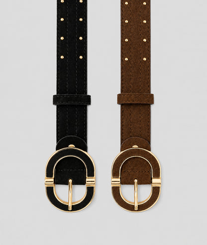 Ceinture cloutée effet daim Clou choco et noir - Carnaby