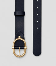Ceinture femme en cuir marine  à boucle dorée - Carnaby