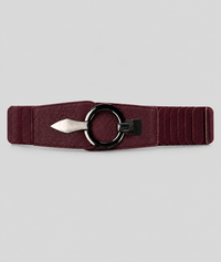 Ceinture large élastique Laly attache ronde - bordeau