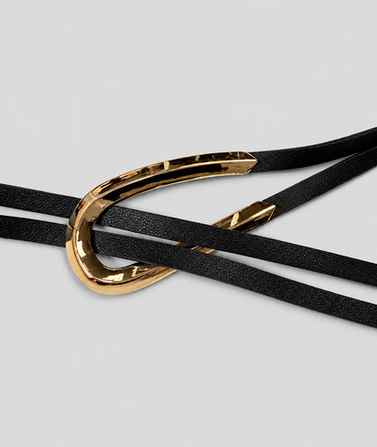 Ceinture Lasso noir détail boucle dorée - Carnaby