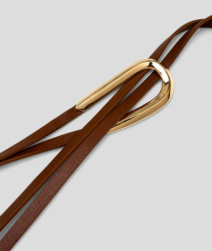 Ceinture Lasso camel détail boucle dorée - Carnaby