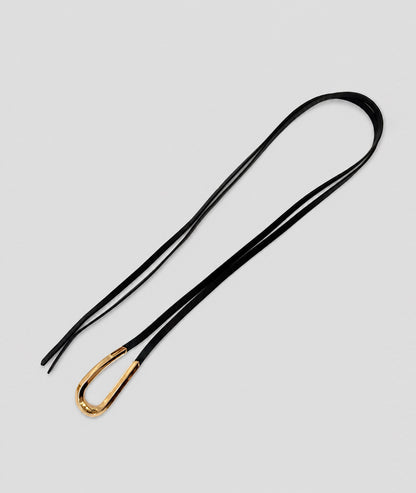 Ceinture à nouer effet cuir Lasso noir - Carnaby