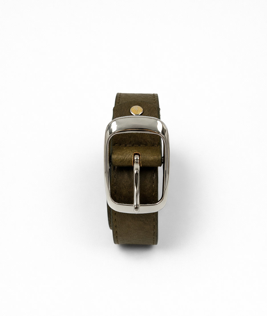Ceinture en simili cuir Lilia vert face