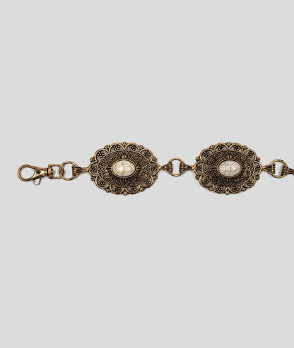Ceinture chaîne style western jaune détail
