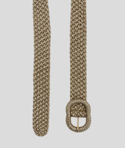 Ceinture Oro tressée élastique jaune face